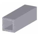 TUBO ALLUMINIO QUADRO mt.2 ARGENTO